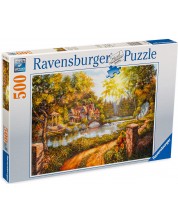 Puzzle Ravensburger de 500 piese - Vila pe malul raului