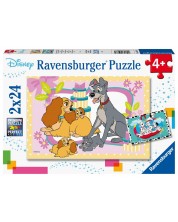 Puzzle Ravensburger din 2 x 24 de piese - Disney's favorite puppies -1