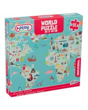 Puzzle Grafix 96 de piese - Harta lumii -1