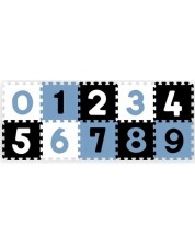 Puzzle de podea Babyono - Cifre, 10 piese, albastru