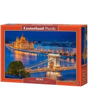 Puzzle Castorland din 500 de piese - Budapesta pe timp de noapte  -1