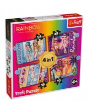 Puzzle Trefl 4 în 1 - Păpușile Rainbow High -1