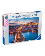 Puzzle Ravensburger din 1000 de piese - Praga noaptea -1