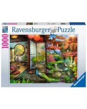 Puzzle Ravensburger din 1000 de piese - Grădina japoneză de ceai din Kyoto