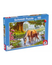 Puzzle Schmidt din 150 de piese - Horses By The Stream -1