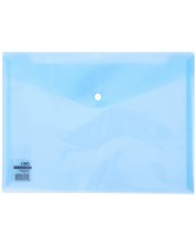 Mapa cu clips Deli Aurora - E5505, A4, transparenta, albastru deschis -1