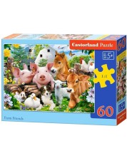 Puzzle Castorland din 60 de piese - Prietenii de la ferma -1