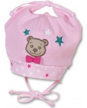 Pălărie din bumbac cu protecție UV 15+ Sterntaler - ursuleț, 45 cm, 6-9 luni, roz