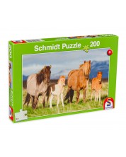 Puzzle Schmidt din 200 de piese - Familia de cai -1