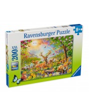 Puzzle Ravensburger din 200 XXL de piese - Gratie familia de cerbi