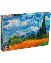 Puzzle Black Sea din 500 de piese - Camp de grau cu chiparosi, Vincent van Gogh -1