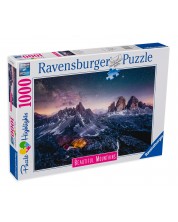 Puzzle Ravensburger cu 1000 de piese - Trei vârfuri, Dolomiți