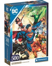 Puzzle Clementoni din 500 piese - Personajele lui DC Comics in actiune -1