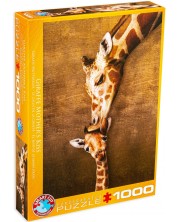 Puzzle Eurographics din 1000 de piese - Sarutul girafei mama -1