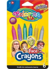 Pasteluri pentru fata Colorino Kids - 6 culori, metalic -1
