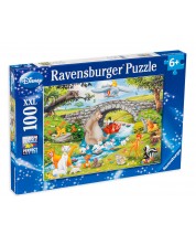 Puzzle Ravensburger din 100 XXL de piese - Disney - Prieteni in padure