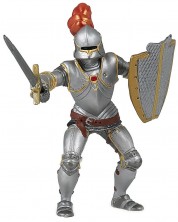 Figurina Papo The Medieval Era – Cavaler cu armura si pana rosie