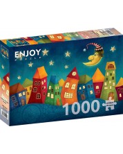 Puzzle Enjoy din 1000 de piese - Case colorate fantastice -1