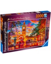 Puzzle Ravensburger 1000 de piese - Apus de soare deasupra Londrei