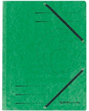 Dosar Herlitz - Quality, cu banda elastica si trei clape, verde -1