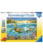Puzzle Ravensburger de 100 XXL piese - Swim with Sea Turtles