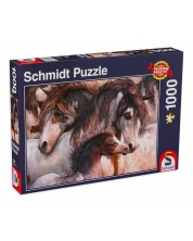 Puzzle Schmidt din 1000 de piese - Familie de cai -1