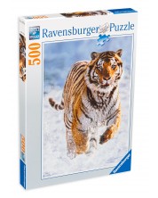 Puzzle Ravensburger din 500 de piese - Tigru in zapada -1