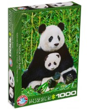 Puzzle Eurographics din 1000 de piese - Panda si micutul ? -1