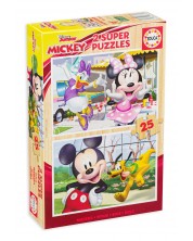 Puzzle Educa din 2 x 25 de piese - Mickey si prietenii -1