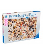 Puzzle Ravensburger de 1000 piese - Colaj cu catei