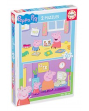 Puzzle Educa din 2 x 20 de piese - Aventurile lui Peppa Pig
