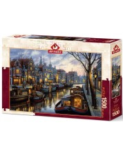 Puzzle Art Puzzle 1500 - Felinarele de-a lungul canalului