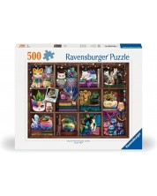 Puzzle Ravensburger din 500 de piese - Pisici mici și plante suculente -1