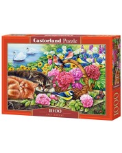 Puzzle Castorland din 1000 de piese - Pisicuță în grădină -1
