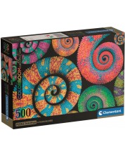 Puzzle  Clementoni din 500 piese - Cozi răsucite -1