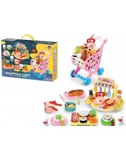 Cărucior cu bucătărie Raya Toys - 64 de piese roz -1