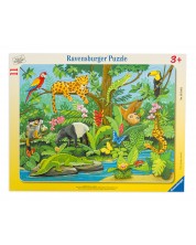 Puzzle Ravensburger din 11 de piese - Animals in the rainforest -1