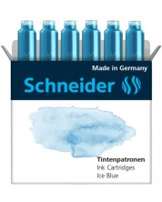 Cartuș pentru stilou Schneider - albastru ghețar, 6 buc