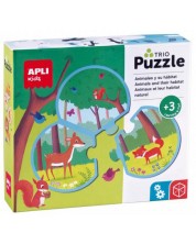 Puzzle Apli - Trio, Animalele in mediul lor natural -1