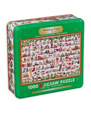 Puzzle in cutie metal Eurographics din 1000 de piese - Pisicuțe de Crăciun -1