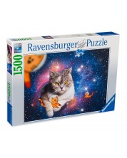 Puzzle Ravensburger din 1500 de piese -  Pisicile zboară în spațiu -1