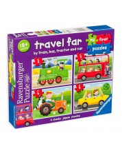 Puzzle Ravensburger 4 in 1 - Travel Far my first puzzle