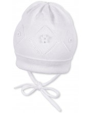 Pălărie pentru copii din bumbac tricotata Sterntaler - 45 cm, 6-9 luni, albă