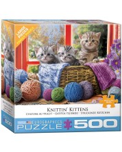 Puzzle Eurographics de 500 piese  XL - Knittin' Kittens