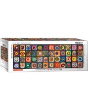 Puzzle panoramic Eurographics din 1000 de piese - Stusiul culorilor patratelor, Vasili Kandinsky -1