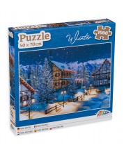 Puzzle Grafix din 1000 de piese - Satul de iarnă