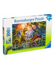 Puzzle Ravensburger din 100 XXL de piese - Prehistoric Oasis -1
