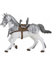 Figurina Papo The Medieval Era – Cal de cavaler, cu armura