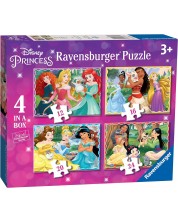 Puzzle de 24 de piese Ravensburger 4 în 1 - Disney Princesses II -1