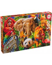 Puzzle Educa din 500 de piese - Animale sălbatice -1